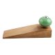 Pea Green Round Ceramic Wooden Door Stopper